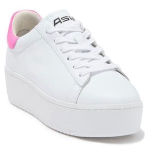 ASH white leather hot pink